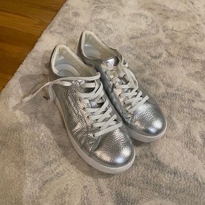 Silver Michael Kors Tennis Shoes